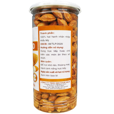 Hạnh Nhân Rang Bơ Hàng Nhập Khẩu Cao Cấp Thương Hiệu SK FOOD - Hũ 450G