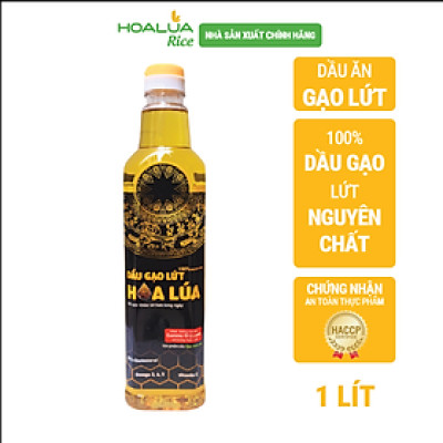 Dầu Gạo Lứt Hoa Lúa chai 1 lít - Tốt cho sức khoẻ tim mạch