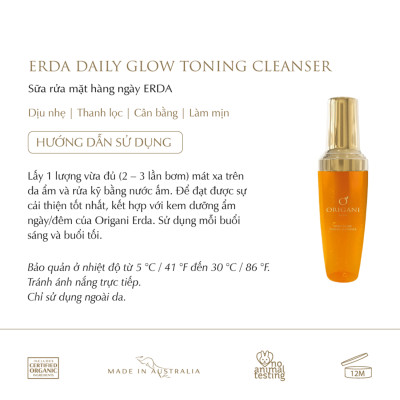 Combo Tẩy Tế Bào Chết Mật Ong Manuka Origani + Sữa Rửa Mặt Erda - Làm Sạch Sâu Mềm Da, Đều Màu Da - Có Chứng Nhận Hữu Cơ 