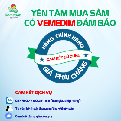  Vemedim Trimesul uống dùng cho gà đá bị CRD, tụ huyết trùng, thương hàn, e.coli, lọ 50 viên