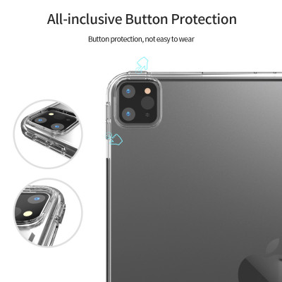 Ốp lưng silicon dẻo trong dành cho iPad Pro 11 inch M4 2024 , chống bụi bẩn có gờ bảo vệ camera - hàng nhập khẩu