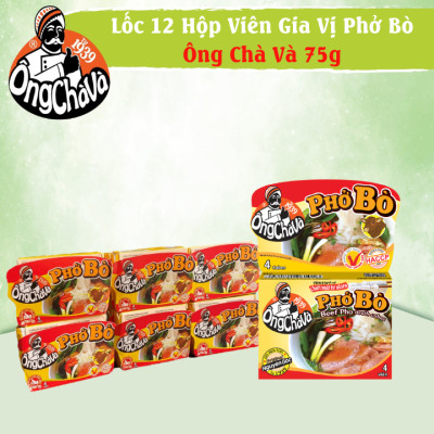 Lốc 12 Hộp Viên Gia Vị Phở Bò Ông Chà Và Gold 75g (Beef Pho Broth Cubes)