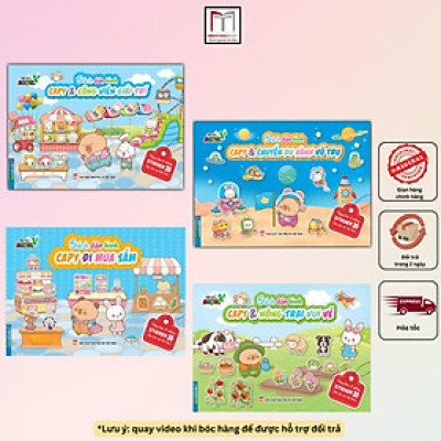 Sách - Dán Hình Capy - Tặng Kèm 2 Phòng Sticker 3D - Combo 4 Cuốn - Minh Thắng