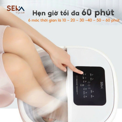 Bồn Ngâm Chân Massage Seka SK195 gấp gọn con lăn tự động, màn hình cảm ứng - Hàng Chính Hãng
