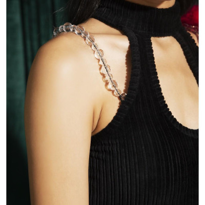 SET VÁY Nhung Đen TARTAN -