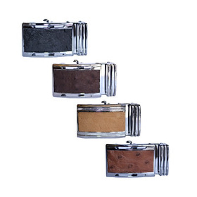 HJ9421-22-23-24 - Đầu khóa da đà điểu Huy Hoàng da hột 4 phân đầu trắng màu đen, nâu đất, vàng bò, nâu đỏ