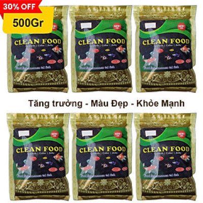 6 Gói Thức Ăn Cá Cảnh, cám Cá Koi hạt nhỡ 3mm (Cho cá size 8cm trở lên) - Nhanh lên size, lên màu, tăng cường sức đề kháng 500Gr