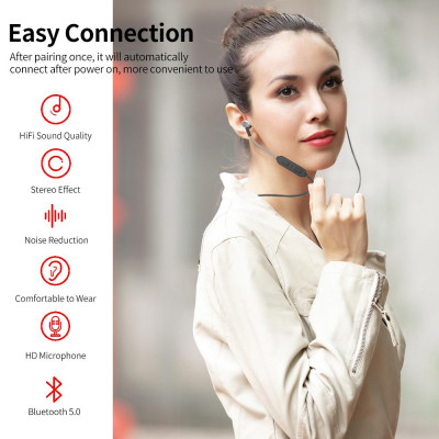 Tai nghe Yoobao Wireless Bluetooth 5.0  Treo cổ thể thao với màng PET thiết kế tiện dụng - Màu bạc