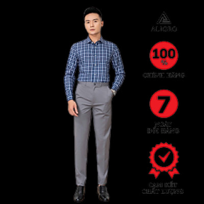 Quần kaki nam ALIGRO chất liệu kaki mềm mịn cao cấp dáng slimfit màu xám ALGK069