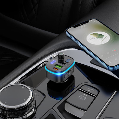 Tẩu Sạc Nhanh Hoco E62 PD20W + QC3.0 Bluetooth V5.0, USB, Đài Fm Có LCD Hàng Chính Hãng