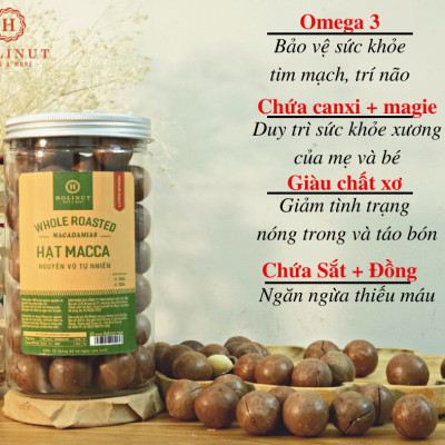 Hạt Macca Nứt Vỏ - Nhân Nguyên Úc Thương hiệu HOLINUT 500gr