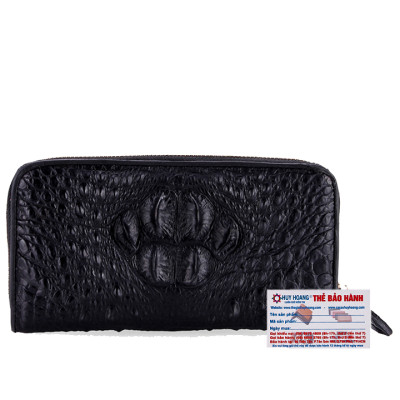 Bóp nữ da cá sấu Huy Hoàng 1 khóa nguyên con màu đen, nâu đỏ, vàng bò, nâu đất HT3245-46-47-48