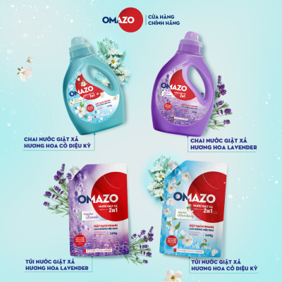 Chai Nước Giặt Xả Omazo Đậm Đặc Hương Hoa Cỏ Diệu Kỳ 2.4kg