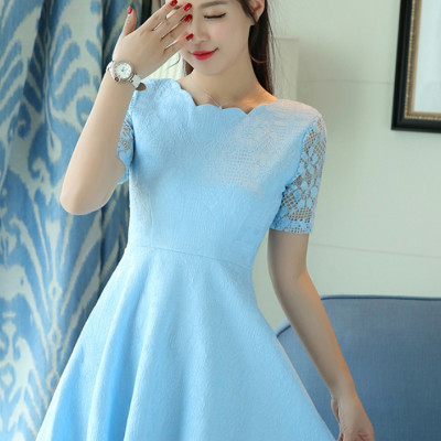 Đầm Ren Tay Ngắn Kiểu Dáng Dễ Thương DN020 MayHomes, Kiểu Dáng Xinh, Gợi Cảm, Vải Bền Đẹp, Đường May Khéo Léo