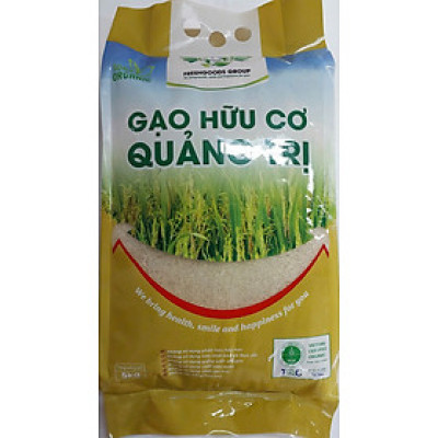 GẠO HỮU CƠ QUẢNG TRỊ TỐT CHO NGƯỜI TIỂU ĐƯỜNG, GÚT VÀ BÉO PHÌ TÚI 5 KG