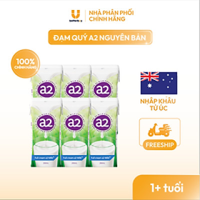 Combo 6 Hộp Sữa Tươi Nguyên Kem Tiệt Trùng a2 Milk - a2 Milk UHT