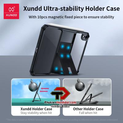 Ốp lưng chống sốc cho iPad Air 5 2022 10.9 inch chính hãng XUNDD có giá đỡ 3 chế độ - Hàng chính hãng