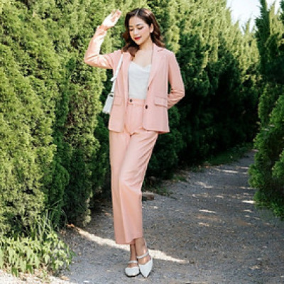Set bộ bán chạy 2024 BV02 gồm áo khoác blazer/vest và quần dài nữ ống đứng