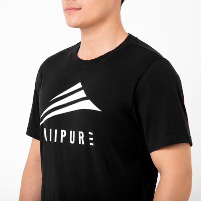 Áo thun cotton ALLPUR với logo in trực tiếp Single Jersey Essentials đen nam tính