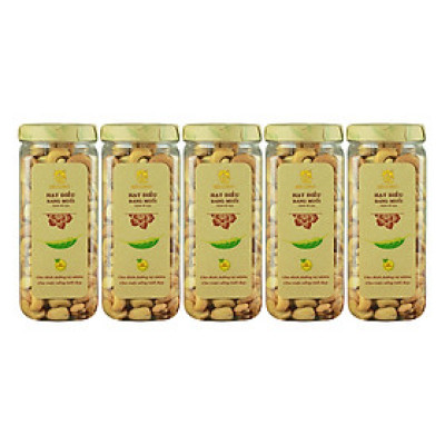 Combo 5 Hũ Hạt Điều Rang Muối Tách Vỏ Lụa Hải Long (250g / Hũ)