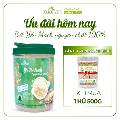 Combo 11 Hộp Bột Yến Mạch Nguyên Chất 100% Xuân An [ko đường] Hộp 500G(Tặng Kèm 11 Túi Yến Mạch 150G)