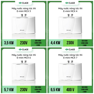 Máy Làm Nước Nóng Tức Thì CLAGE E-mini MCX6, Chống Giật, Điều Khiển Thông Minh Làm Nước Nóng Trực Tiếp - Hàng Chính Hãng
