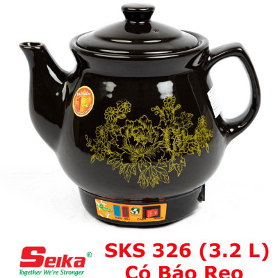 Ấm Sắc Thuốc Seika 3.2L - SKS326 (Gốm Sứ Bát Tràng) - Hàng chính hãng 