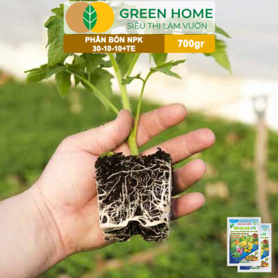 Phân Bón NPK 30-10-10+TE, Greenhome, Gói 700Gr, Giúp Cây Đẻ Nhánh, Bung Chồi, Nhú Đọt, Tốt Rễ