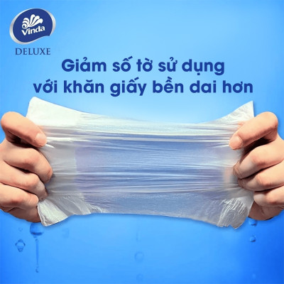 [MUA 3 LỐC KHĂN RÚT SIZE L TẶNG 3 GÓI KHĂN RÚT SIZE M+ 1 MÓC KHÓA] Khăn giấy rút cao cấp Vinda Deluxe 3 lớp 110 tờ size L (4 Gói)