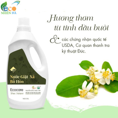 Nước giặt xả ECOCARE 2L, 4L tinh dầu bưởi, hoa nhài, nước giặt hữu cơ an toàn cho bé sơ sinh