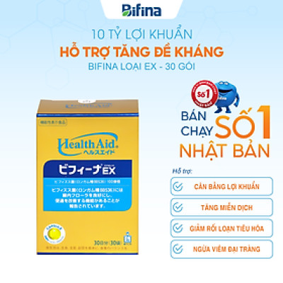 Men vi sinh BIFINA NHẬT BẢN - Bỗ sung lợi khuẩn hỗ trợ tăng đề kháng, tiêu hoá khoẻ - Loại EX hộp 30 gói