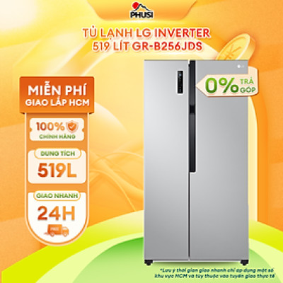 Tủ Lạnh LG Inverter 519 Lít GR-B256JDS - hàng chính hãng - chỉ giao HCM