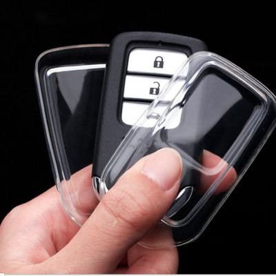 Ốp vỏ chìa khóa, bao da chìa khóa  inox có lót bọc silicon cao cấp dành cho xe Honda City CRV M02 - màu bạc