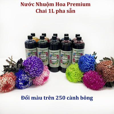 Gói thuốc Bột Nhuộm Hoa Tươi nhập khẩu PREMIUM nhuộm trên 250 cành hoa, 1 gói pha 1.5L màu Công Nghệ Israel cải tiến Thế Hệ Mới