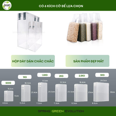 Hộp Định Hình Gạo RB5000. Chế Tạo Từ Nhựa Acrylic Đặc Biệt Dày Dặn Và Cứng Cáp, Chịu Được Lực Tác Động Cao Từ Bên Ngoài. 