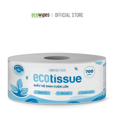 Giấy vệ sinh giấy cuộn cao cấp Ecotissue cuộn lớn 700gr thấm hút tốt mềm mịn an toàn sạch sẽ