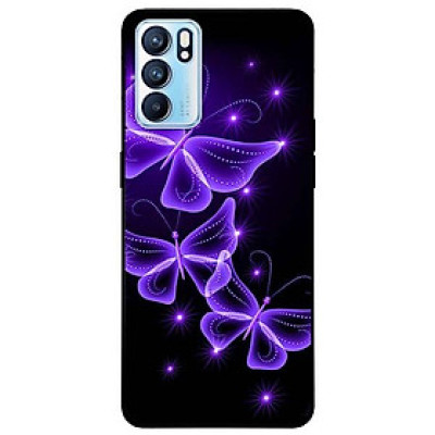 Ốp lưng dành cho Oppo Reno 6 - Reno 6 Z mẫu Bướm Tím