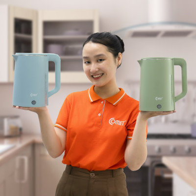 Bình đun siêu tốc 2 lớp Comet CM8226 – Hàng chính hãng -  Dung tích 1.8L, công suất 1500W, chống bỏng, tự ngắt an toàn