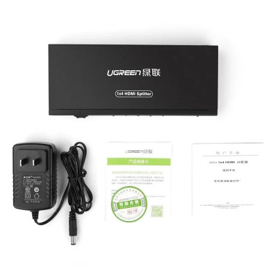 Ugreen UG4020240202TK Màu Đen Bộ chia HDMI 1 ra 4 hỗ trợ phân giải FULL HD - HÀNG CHÍNH HÃNG