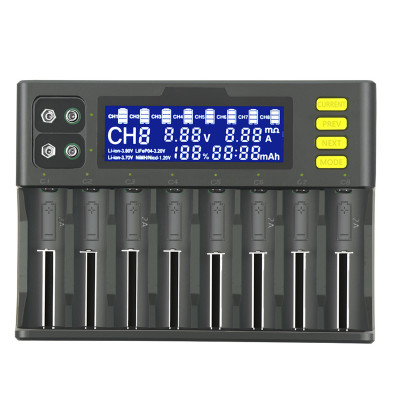 Bộ sạc pin LiitoKala lii-S8 Li-ion 3.7V NiMH 1.2V Li-FePO4 3.2V IMR 3.8V sạc cho 18650 26650 21700 26700 AA AAA