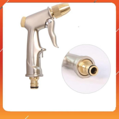 Bộ dây vòi xịt nước rửa xe, tưới cây , tăng áp 3 lần, loại 7m, 10m 206701-1 đầu đồng,cút,nối đen+  móc khoá