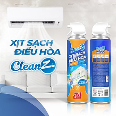 Chai xịt vệ sinh điều hòa Cleanz làm sạch diệt khuẩn bằng công nghệ ion bạc Ag+ -500ml- Hàng chính hãng 