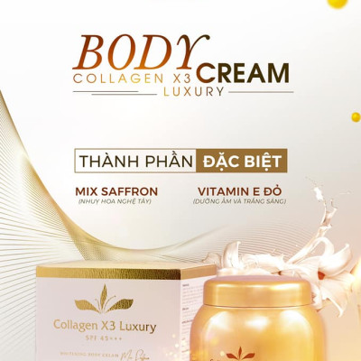 KEM BODY COLLAGEN X3 WHITENING BODY CREAM MIX SAFFRON