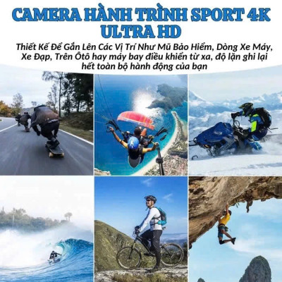 Camerra Hành Trình 4K Ultra WiFi Xe Máy - Xe Đạp - Ô Tô, Gắn Mũ Bảo Hiểm Chống Nước Loại Tốt, ĐÈN TRANG TRÍ , ĐỒNG HỒ TREO TƯỜNG