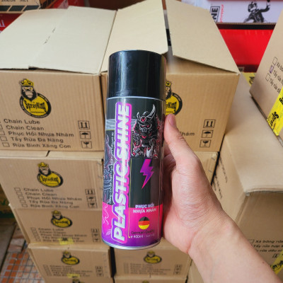 Chai xịt phục hồi nhựa nhám, nhựa đen, dưỡng đen dàn nhám Sprayking Plastic Shine 400ml, dàn áo phai màu