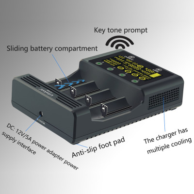 Bộ sạc pin LiitoKala lii-600 Li-ion-3.7V Ni-MH1.2V 4 khe cắm