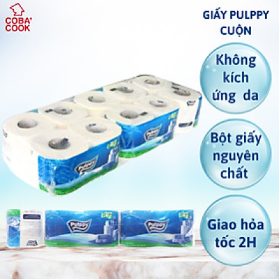 Khăn Giấy Vệ Sinh Pulppy 10 Cuộn Khăn Giấy Đa Năng Cao Cấp 2 Lớp