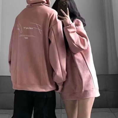 Áo suede hoodie có mũ form oversize chữ thêu thời trang trẻ trung cho giới trẻ