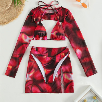 Bikini 2 Mảnh 3 Chi Tiết , Đồ Bơi 2 Dây Chất Lụa Kèm Quây Kín Đáo Sexy