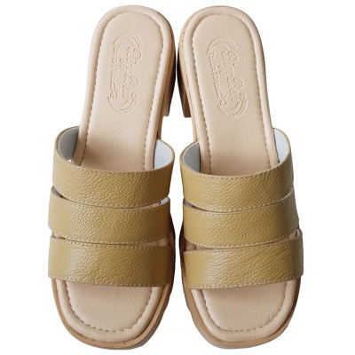 Dép Cao Gót Nữ BIGGBEN Da Bò Cao 8 Phân DCG100